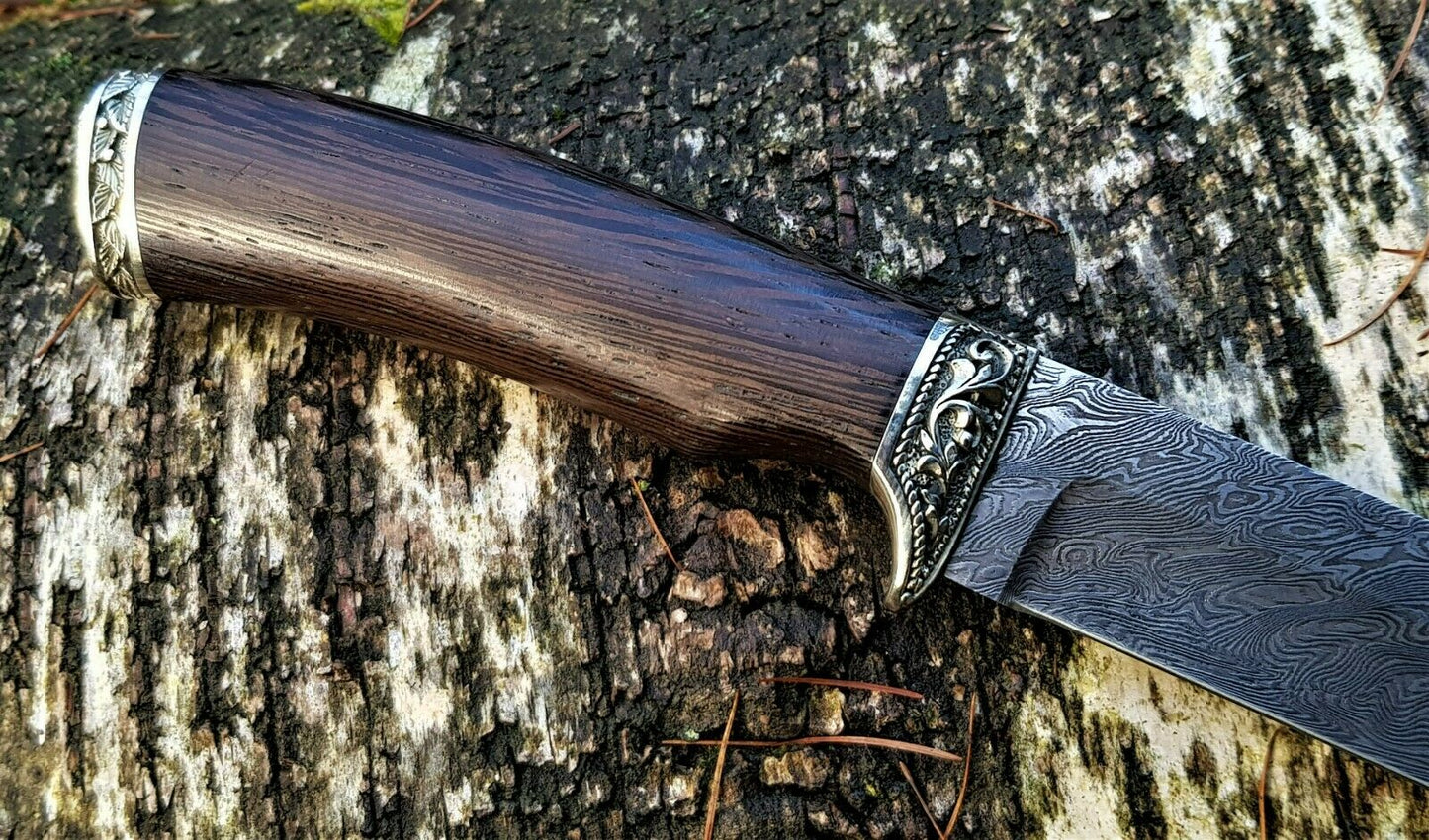 A.Marushin Outdoor Jagdmesser Damaszener Stahl Handarbeit