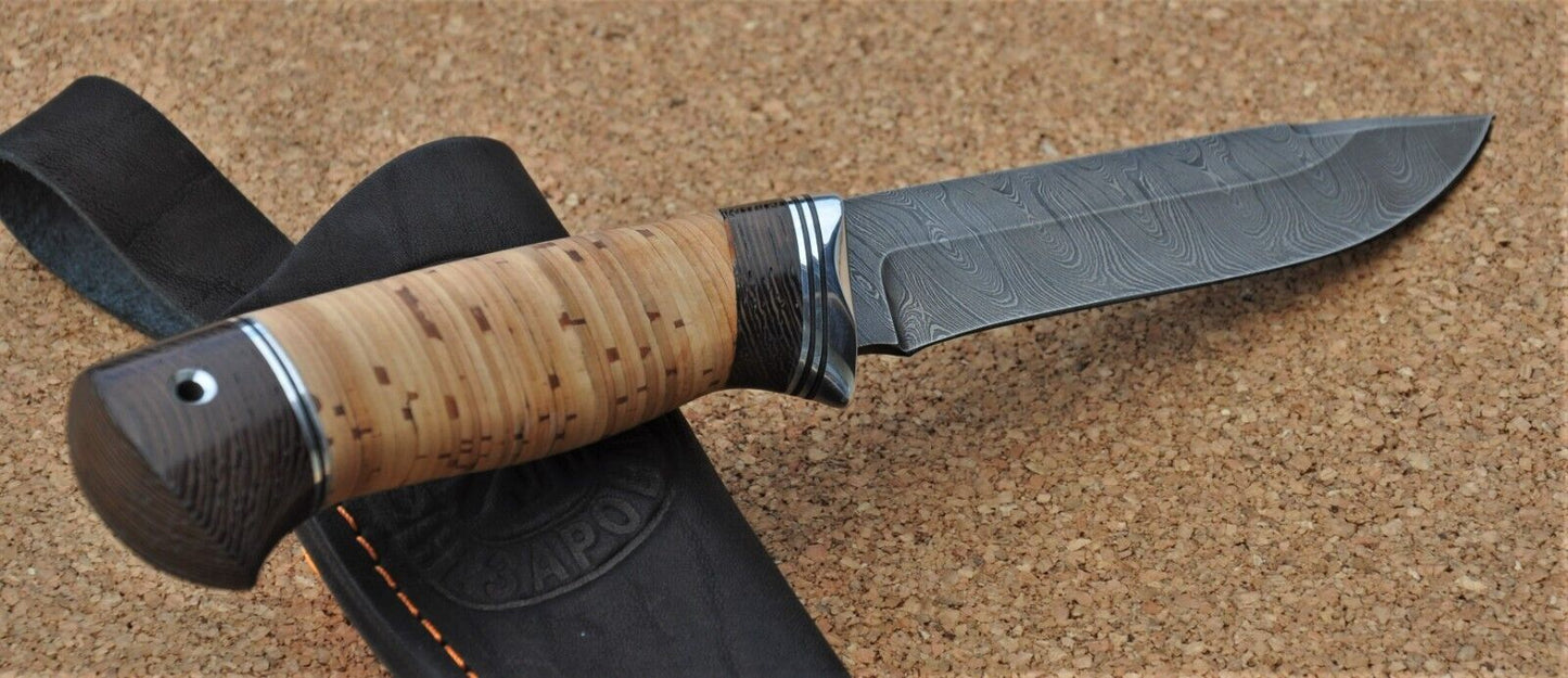 Damast Damaszener Stahl Outdoor Messer Nazarov Knives Handarbeit HRC62 Сокол