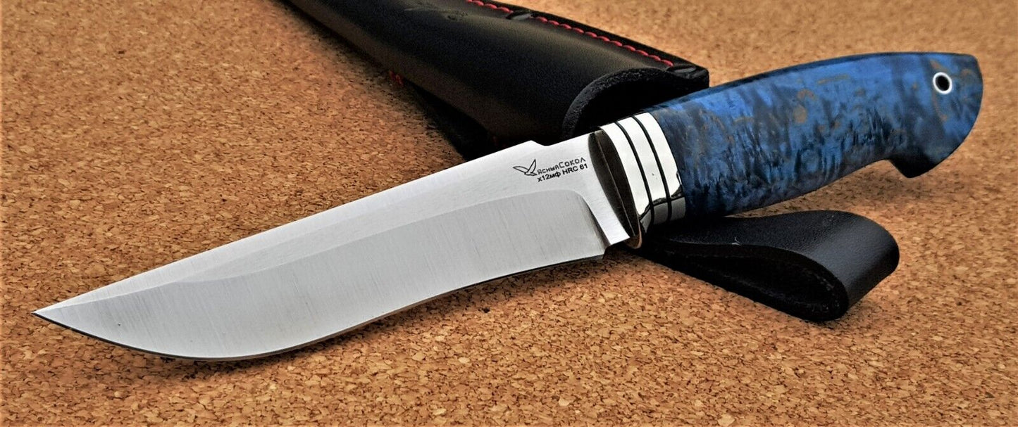 H12MF Stahl Outdoor Jagd Messer Yasniy Sokol Russland Handarbeit HRC 61 Коршун