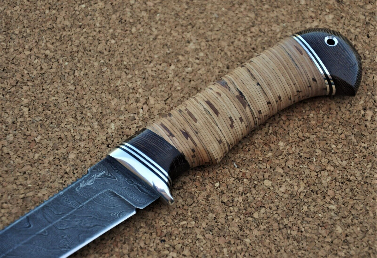 Damast Damaszener Stahl Outdoor Messer Nazarov Knives Handarbeit HRC62 Рыбак