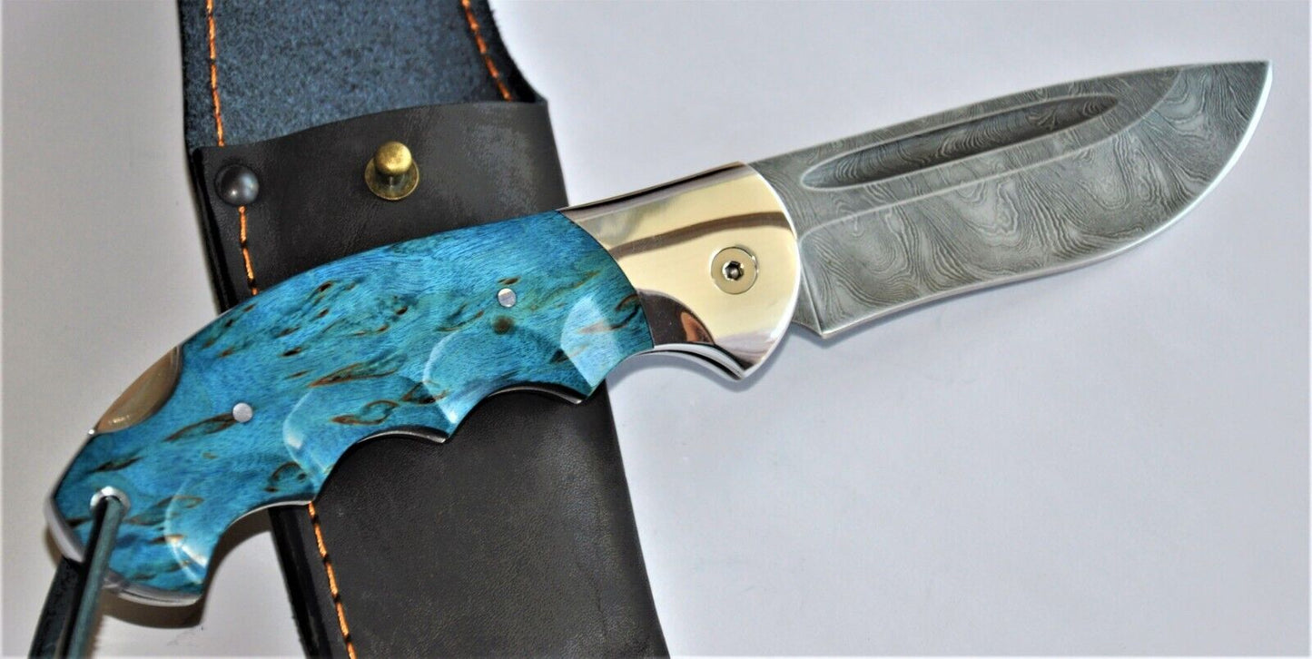 Damast Stahl Outdoor Klappmesser Handarbeit Nazarov Knives Russland HRC62 Орёл