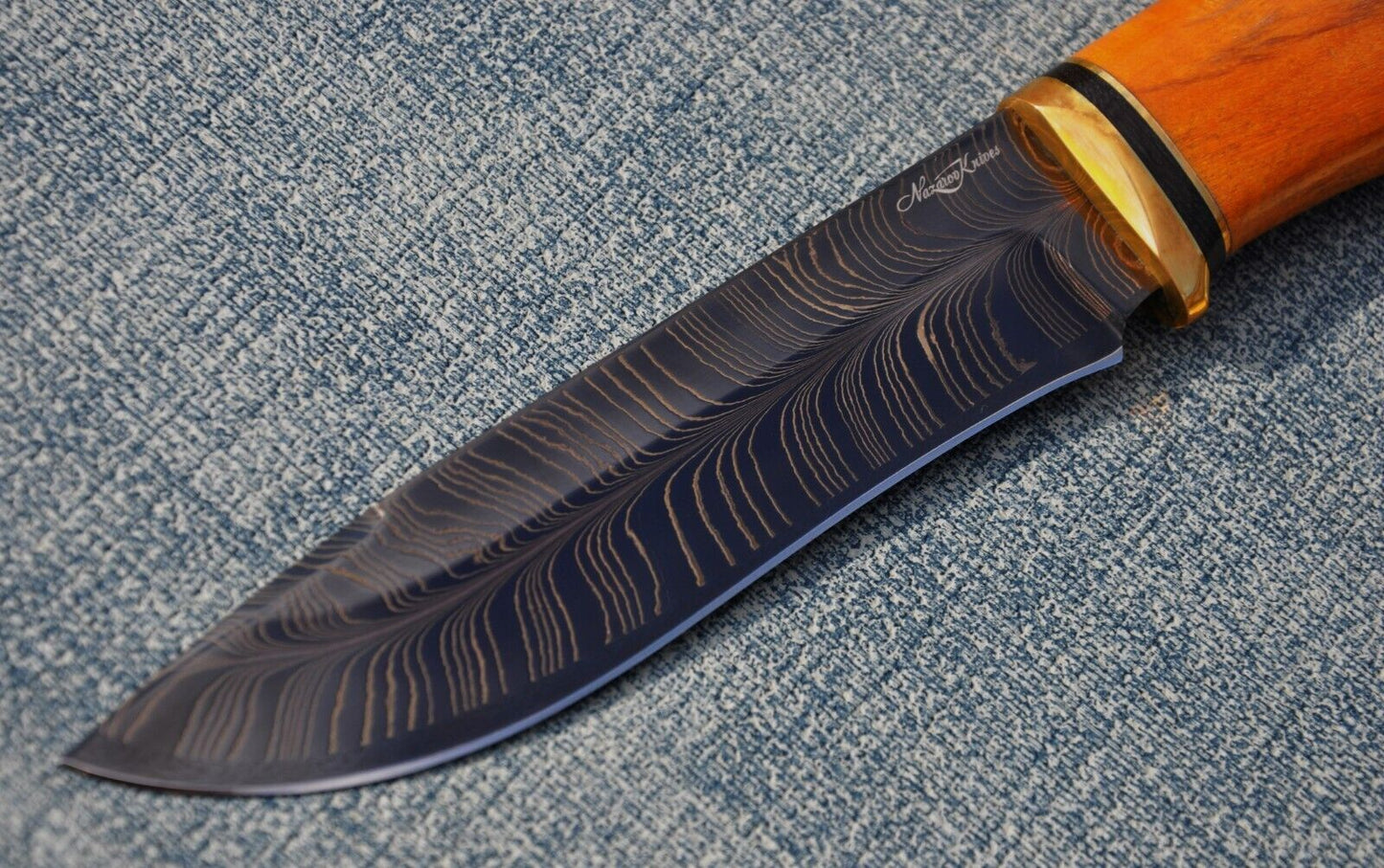 Nazarov Knives Russland Mosaik DamastStahl OutdoorJagdMesser Handarbeit HRC62