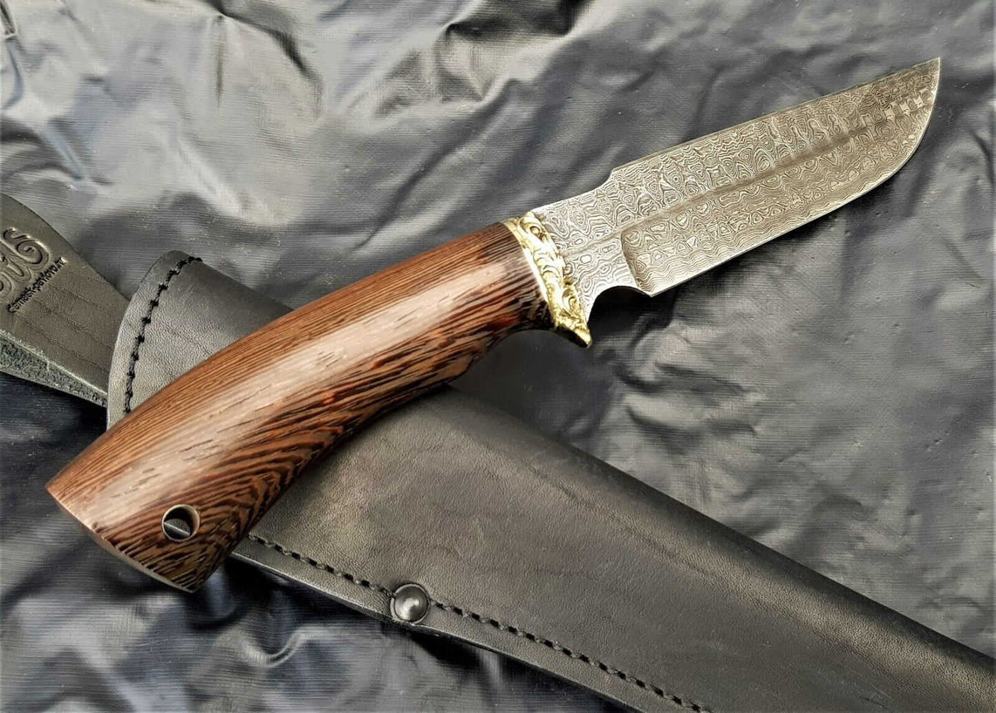 Damast stah Outdoor Jagd Messer Russland A.Maruschin HRC 62 Handarbeit Гарсон