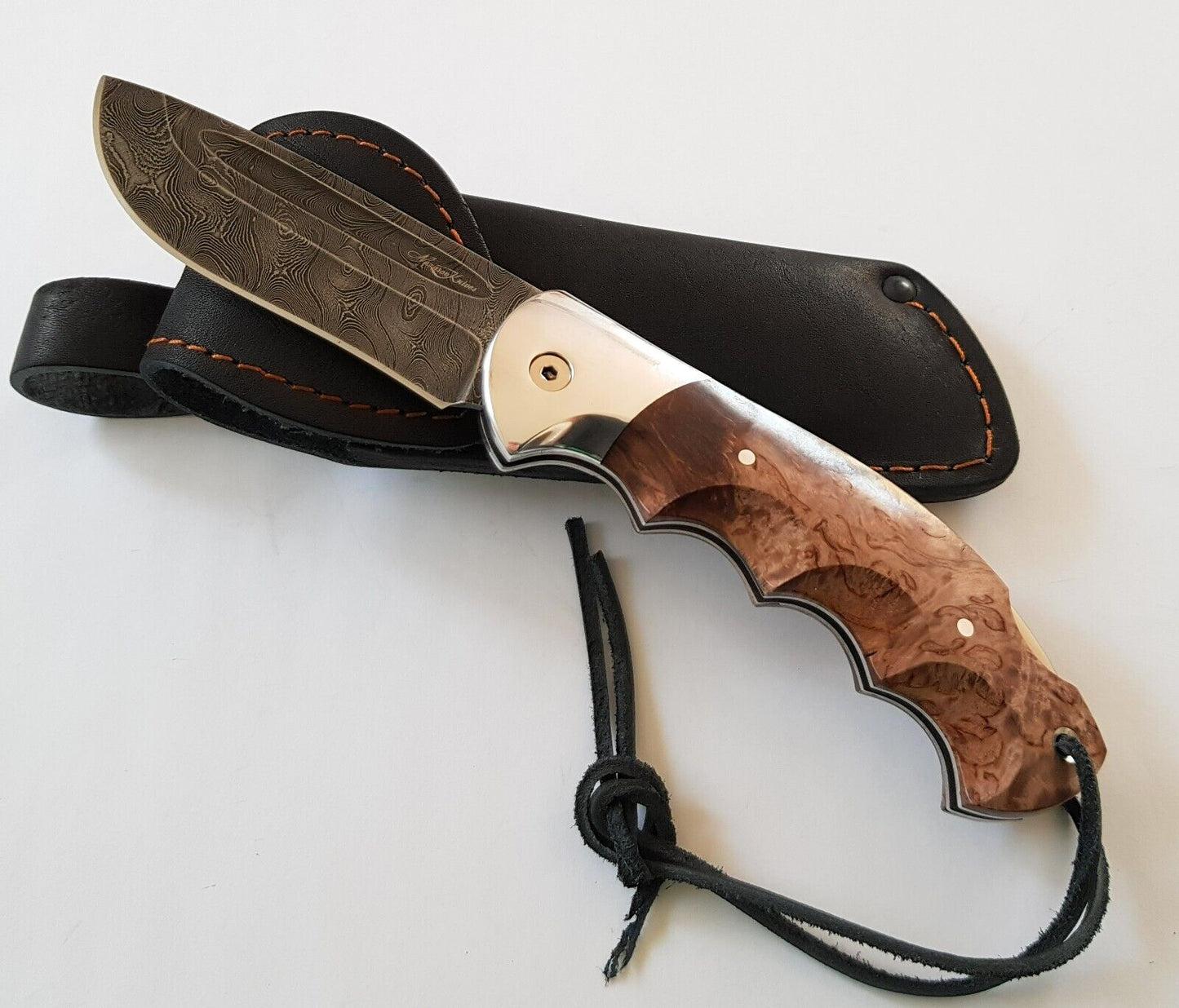 Damast Stahl Outdoor Klappmesser Handarbeit Nazarov Knives Russland HRC62 Орёл