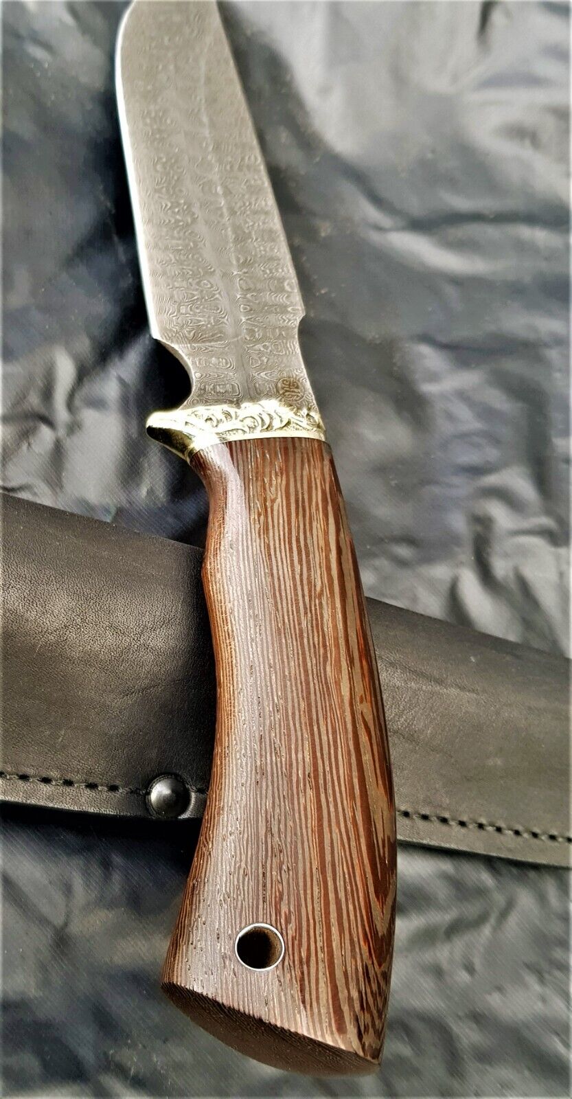 Damast stah Outdoor Jagd Messer Russland A.Maruschin HRC 62 Handarbeit Гарсон
