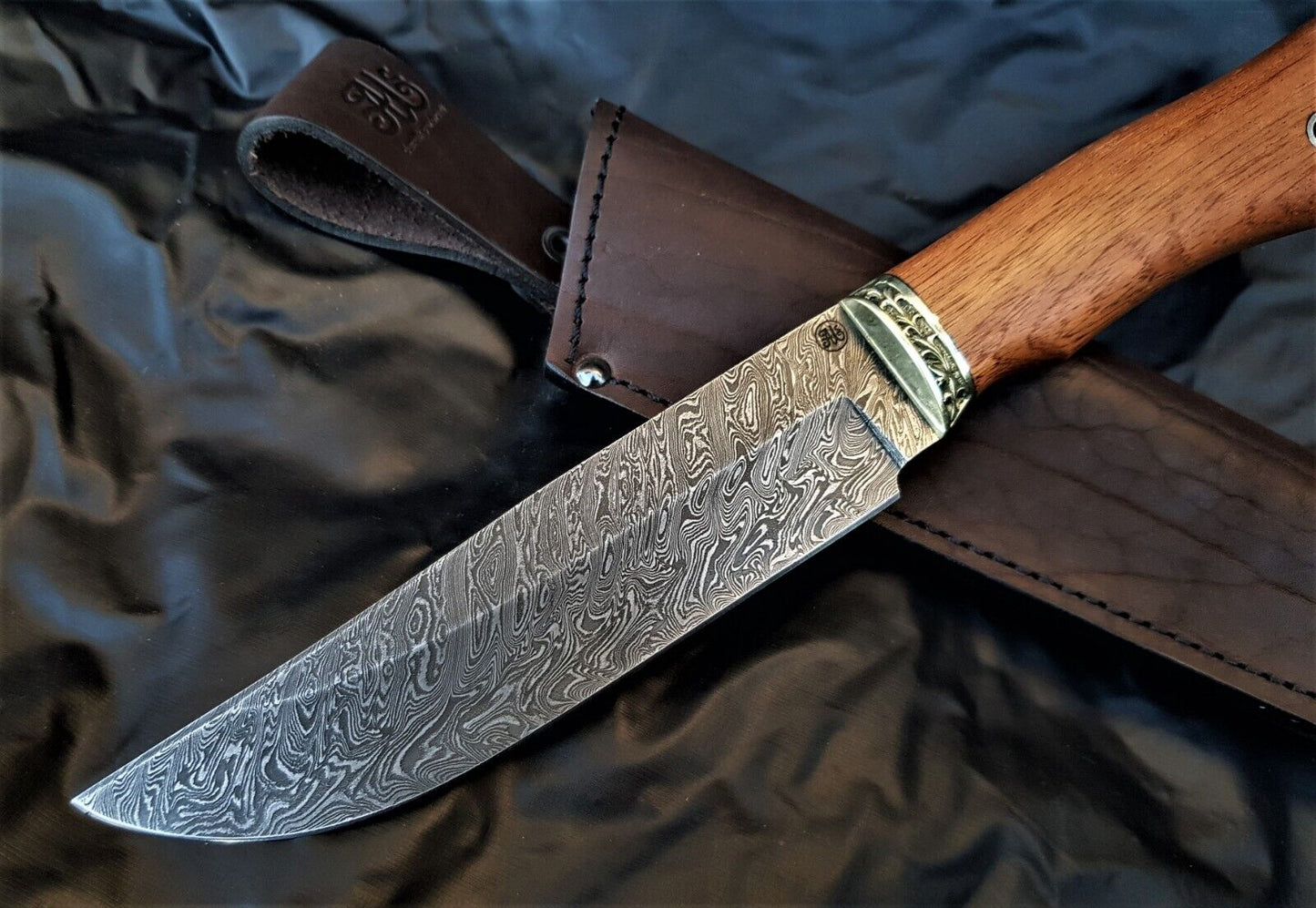 A.Marushin Outdoor Jagdmesser Damaszener Stahl Handarbeit