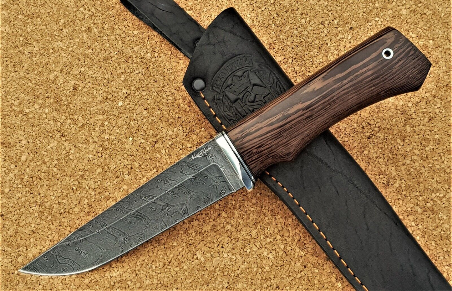Damast Outdoor Jagd Messer Nazarov Knives Russland Handarbeit HRC 62 Бизон