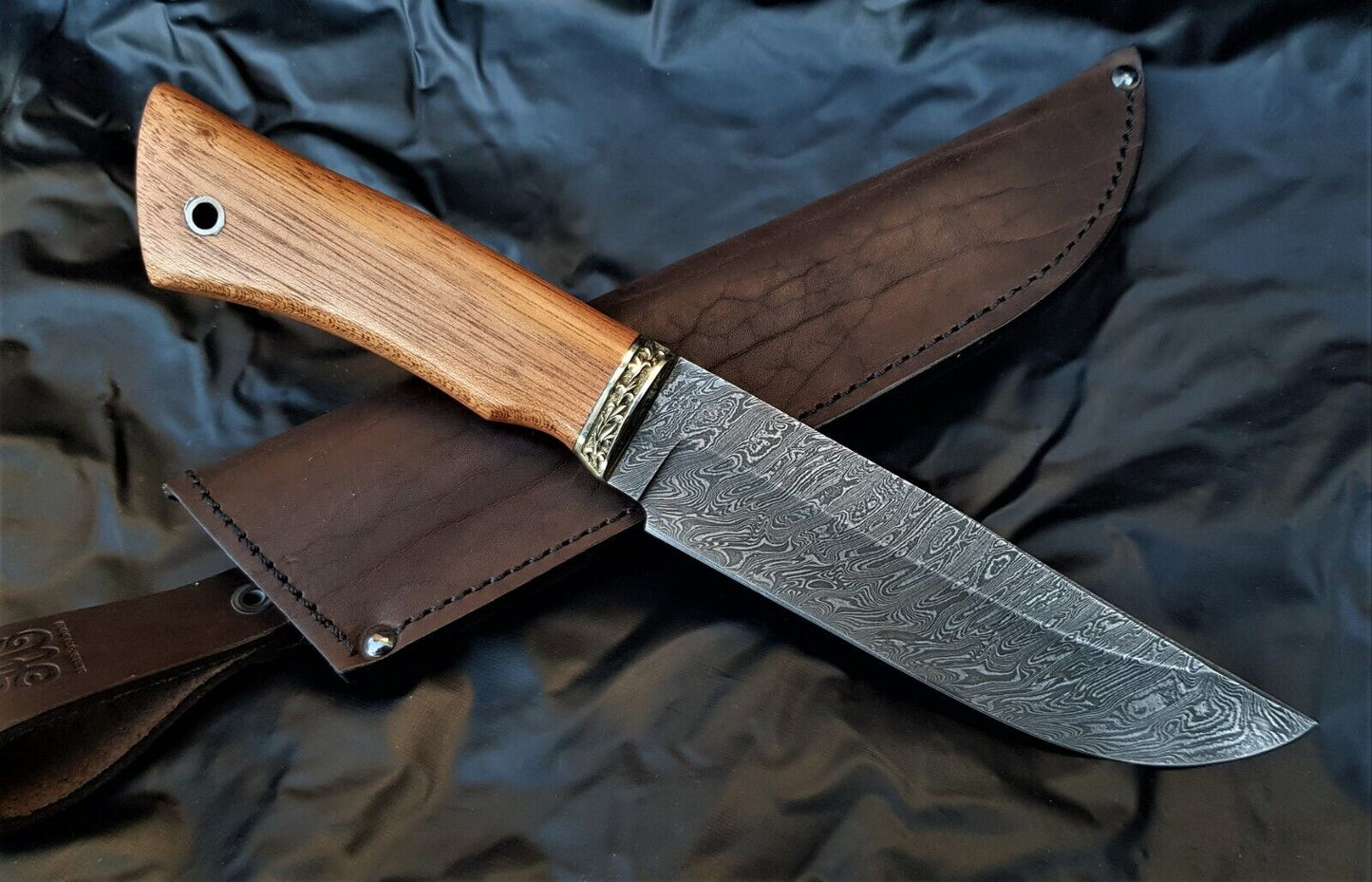 A.Marushin Outdoor Jagdmesser Damaszener Stahl Handarbeit