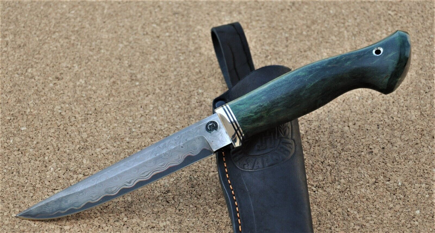 Nazarov Knives Russland Mosaik Damast Stahl Outdoor JagdMesser Handarbeit HRC62