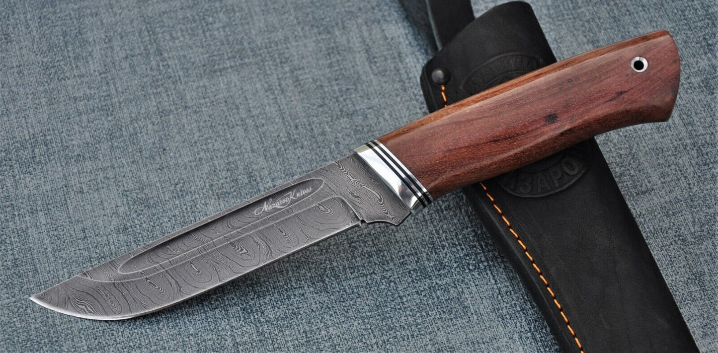 Damast Damaszener Stahl OutdoorMesser Nazarov Knives Handarbeit HRC62 Боец