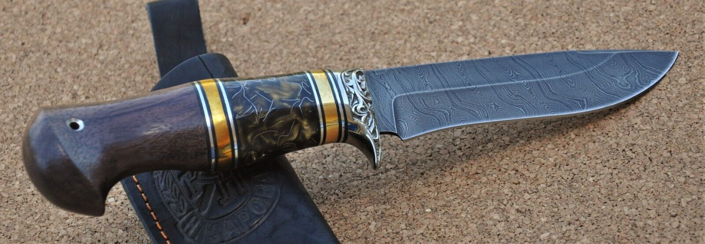 Damaszener Stahl Outdoor Jagdmesser Nazarov Knives Handarbeit