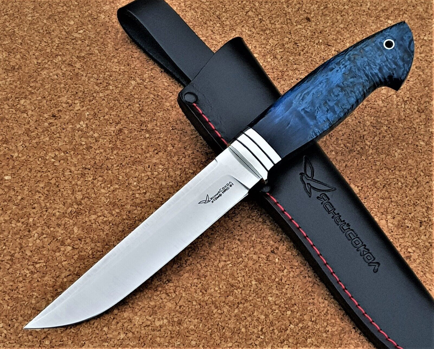 H12MF Stahl Outdoor JagdMesser Yasniy Sokol Russland Handarbeit HRC61Буревестник