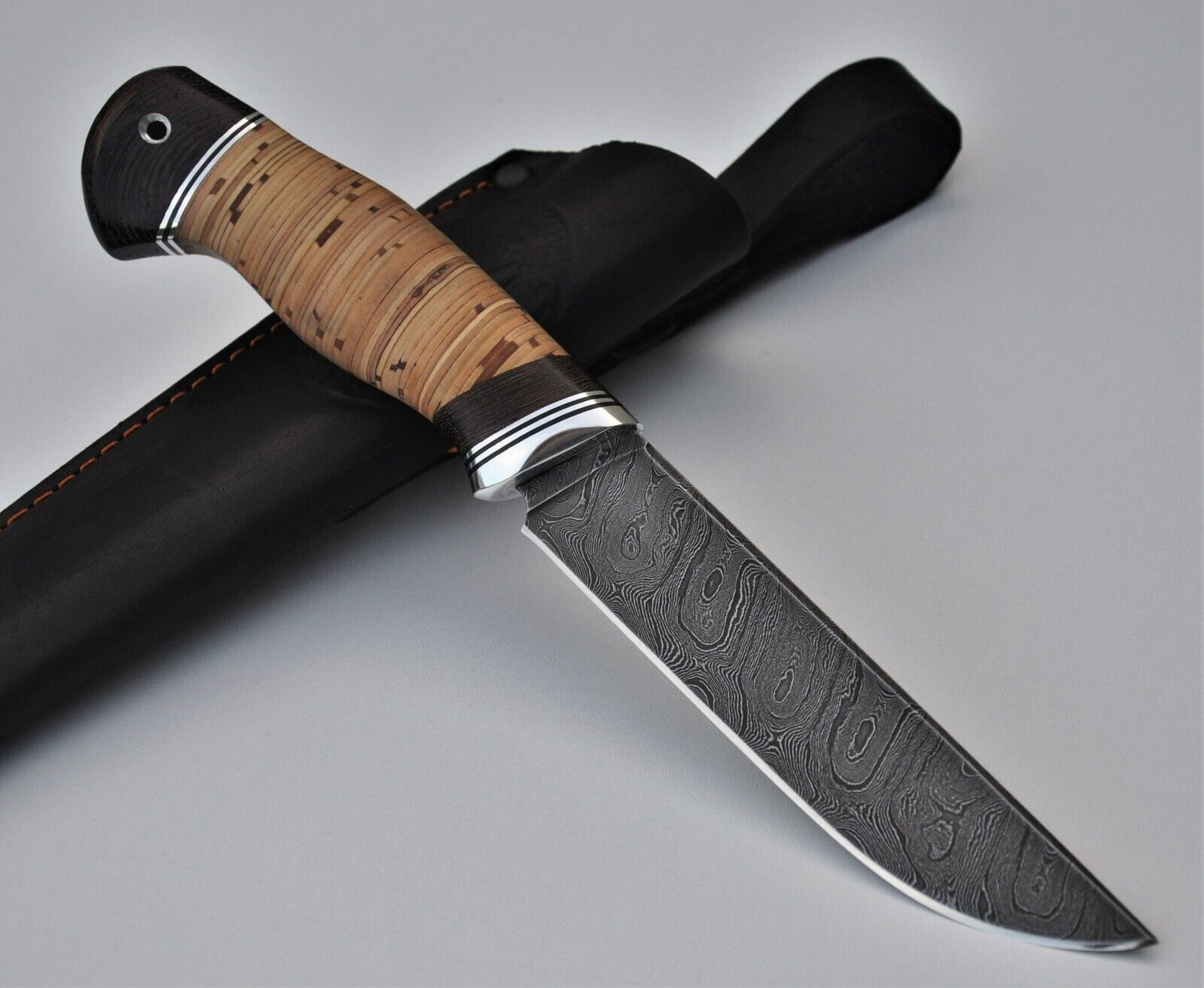Damast Damaszener Stahl OutdoorMesser Nazarov Knives Handarbeit HRC62 Ирбис