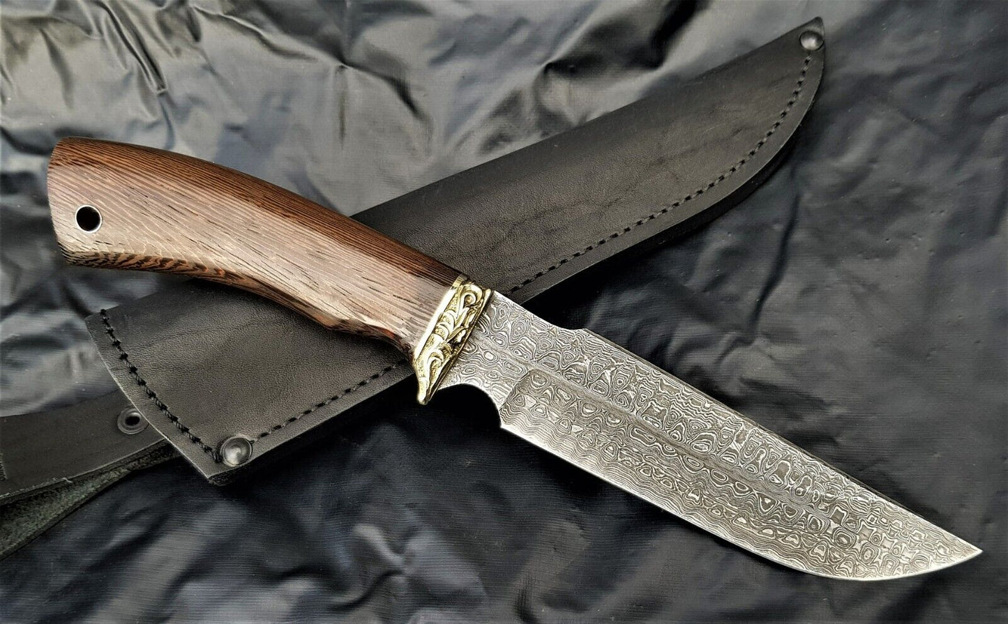 Damast stah Outdoor Jagd Messer Russland A.Maruschin HRC 62 Handarbeit Гарсон