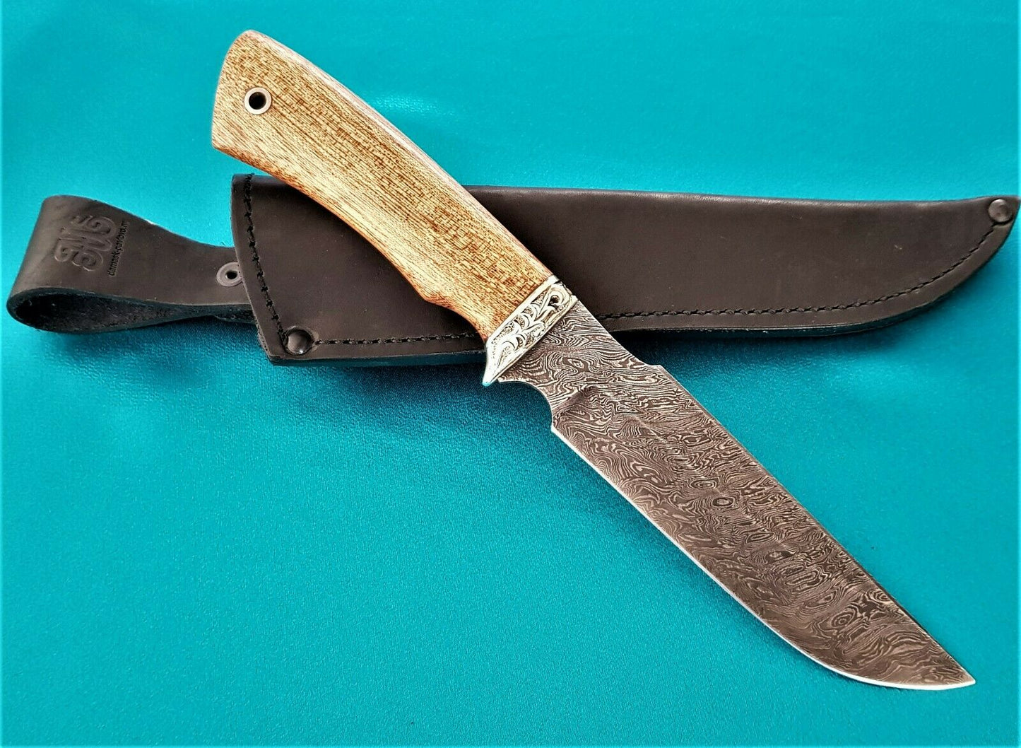 Damast Stahl Outdoor Jagd Messer HRC 62 Handarbeit A.Maruschin Russland Гарсон