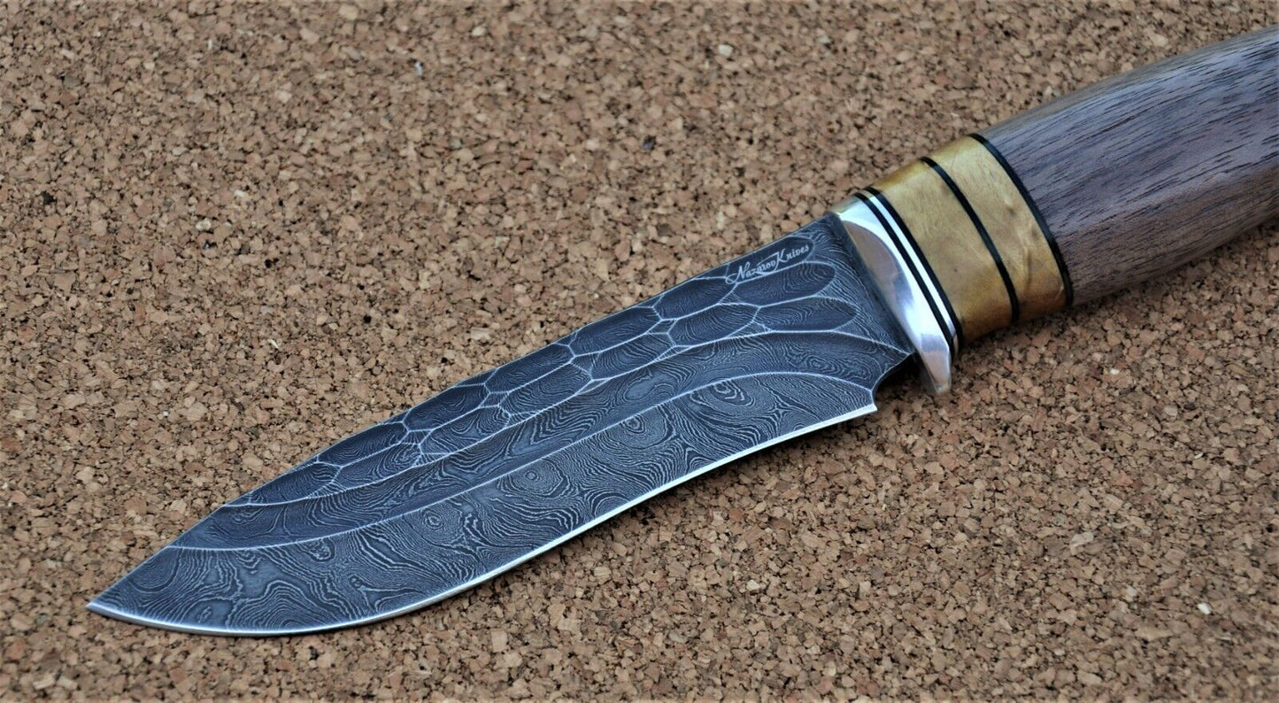 Damaszener Stahl Outdoor Jagd Damast Messer Nazarov Knives Handarbeit HRC62