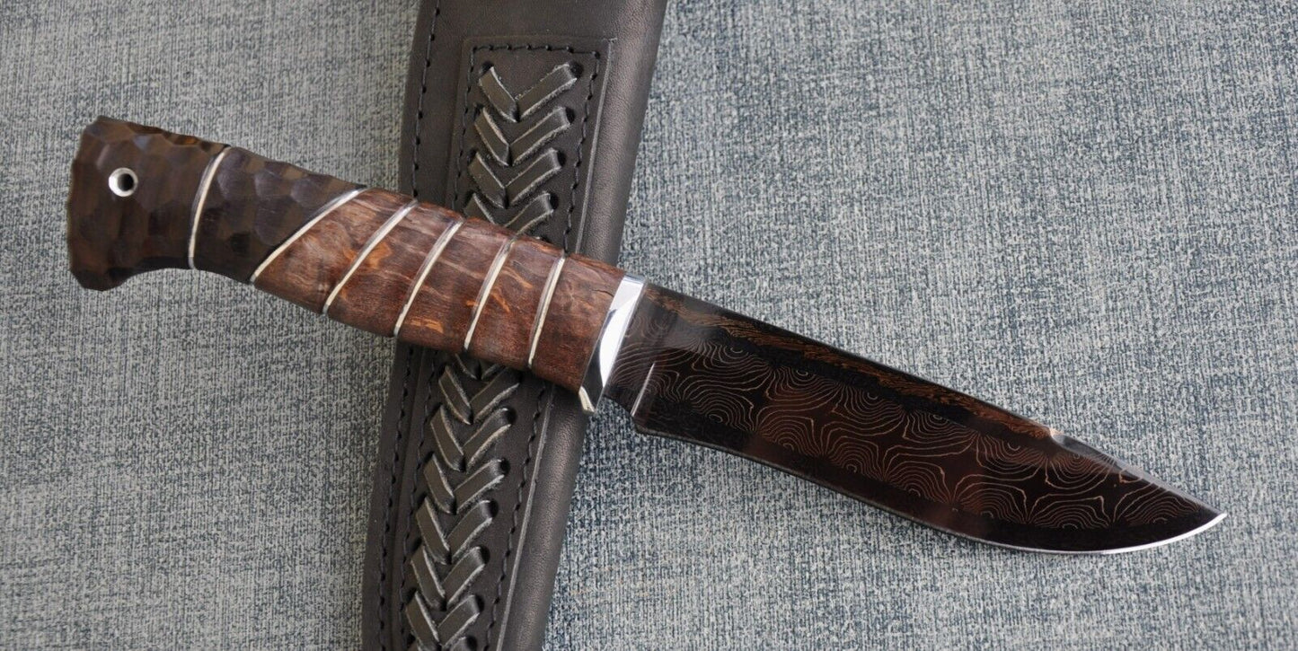 Nazarov Knives Russland Mosaik Damast Stahl Outdoor JagdMesser Handarbeit HRC62