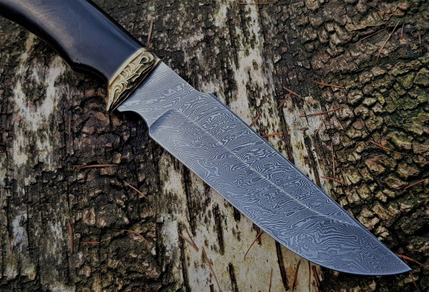 A.Marushin Outdoor Jagdmesser Damaszener Stahl Handarbeit