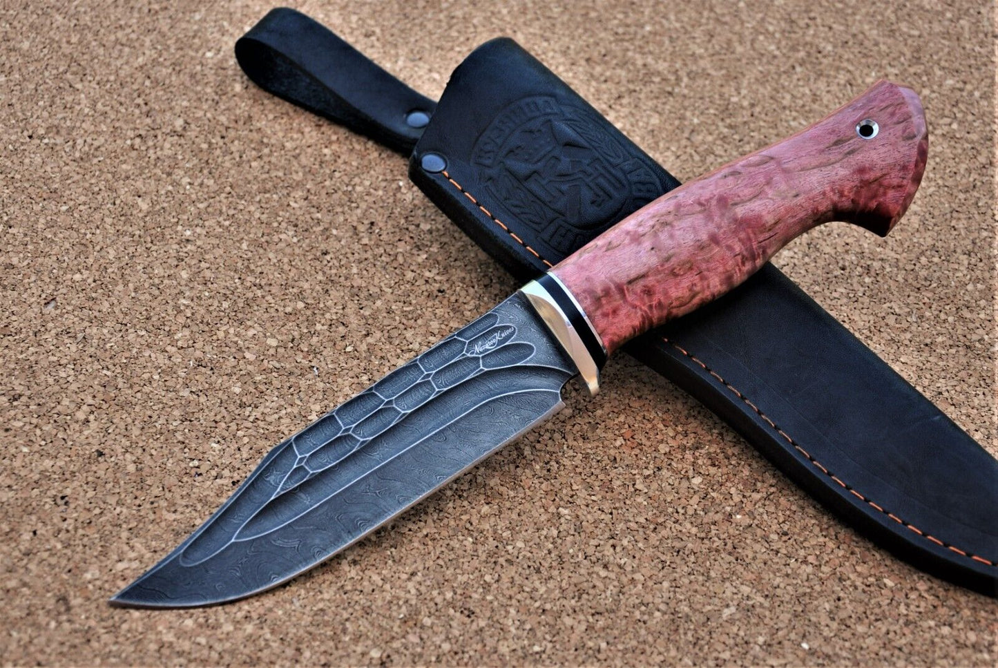 Damaszener Stahl Outdoor Jagd Damast Messer Nazarov Knives Handarbeit HRC62