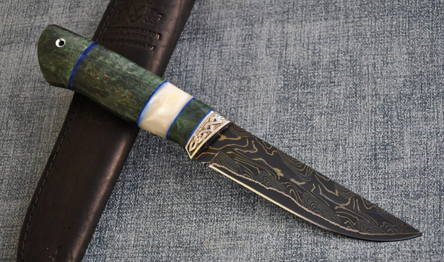 Nazarov Knives Russland laminated Damast Stahl Outdoor Messer Handarbeit HRC62