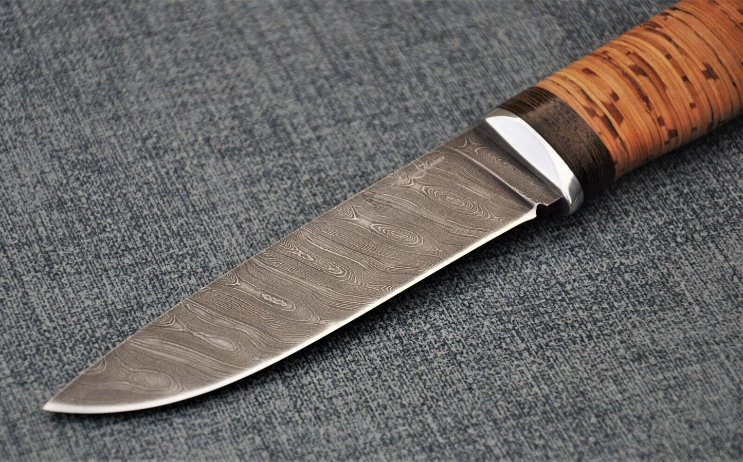 Damast Damaszener Stahl Outdoor Messer Nazarov Knives Handarbeit HRC62 Ясень