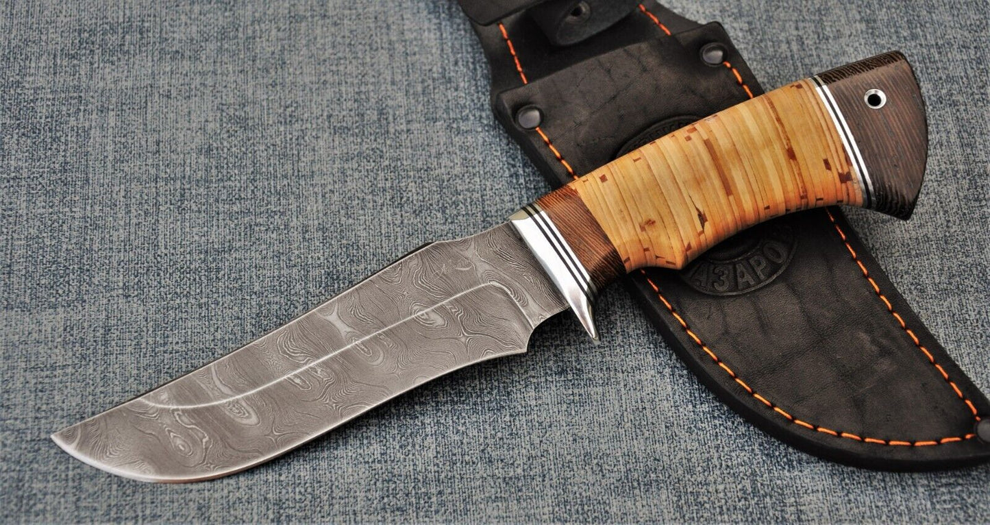 Damast Damaszener Stahl OutdoorMesser Nazarov Knives Handarbeit HRC62 Мангуст