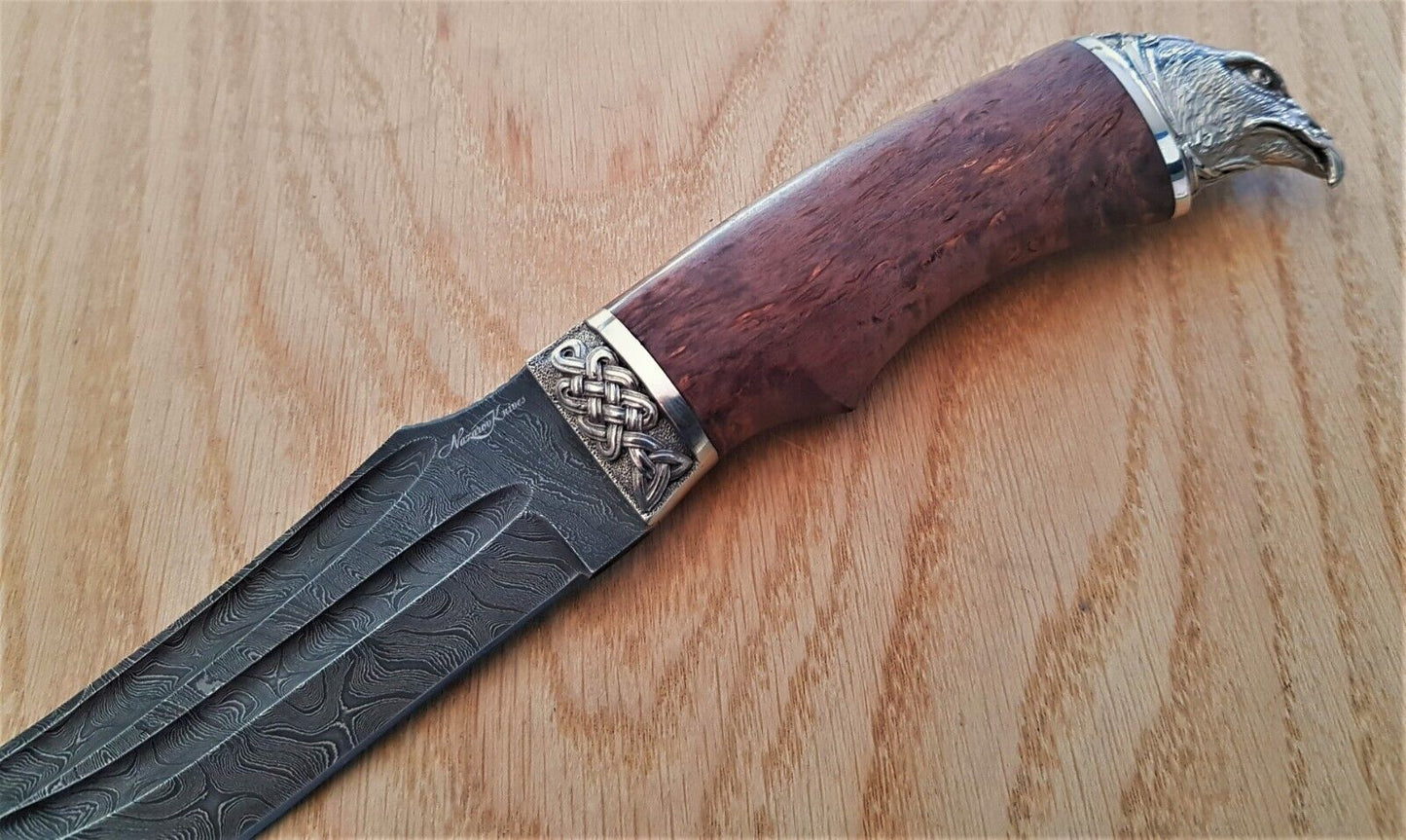 Damaszener Stahl Outdoor Damast Messer Nazarov Knives Handarbeit HRC62 Коршун