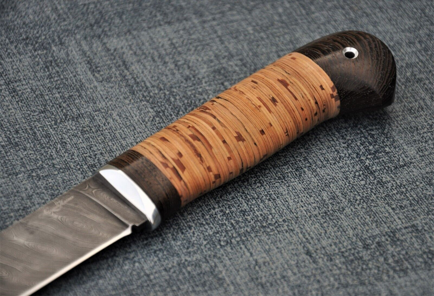 Damast Damaszener Stahl Outdoor Messer Nazarov Knives Handarbeit HRC62 Ясень