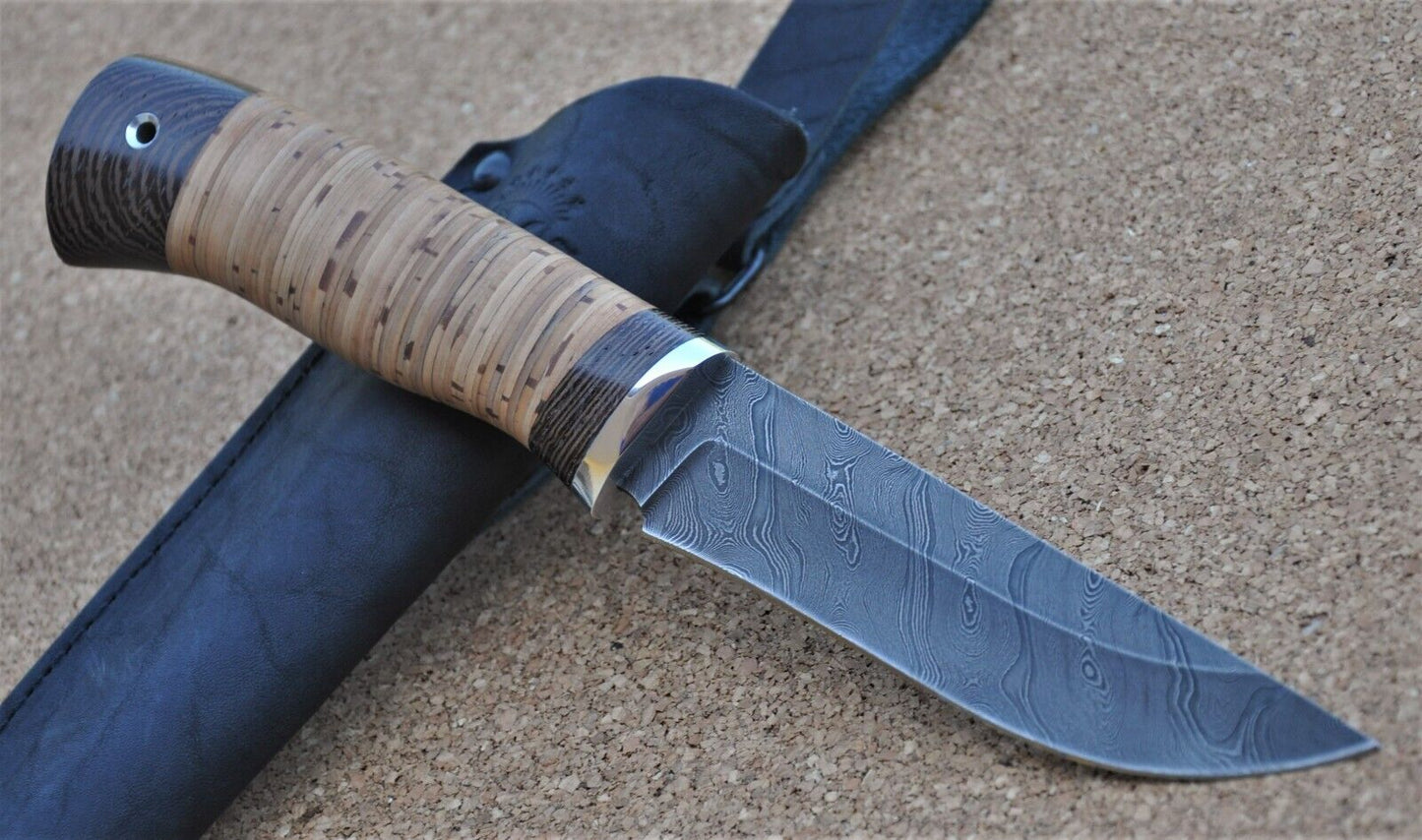 Damaszener Stahl Outdoor Jagdmesser Nazarov Knives Handarbeit