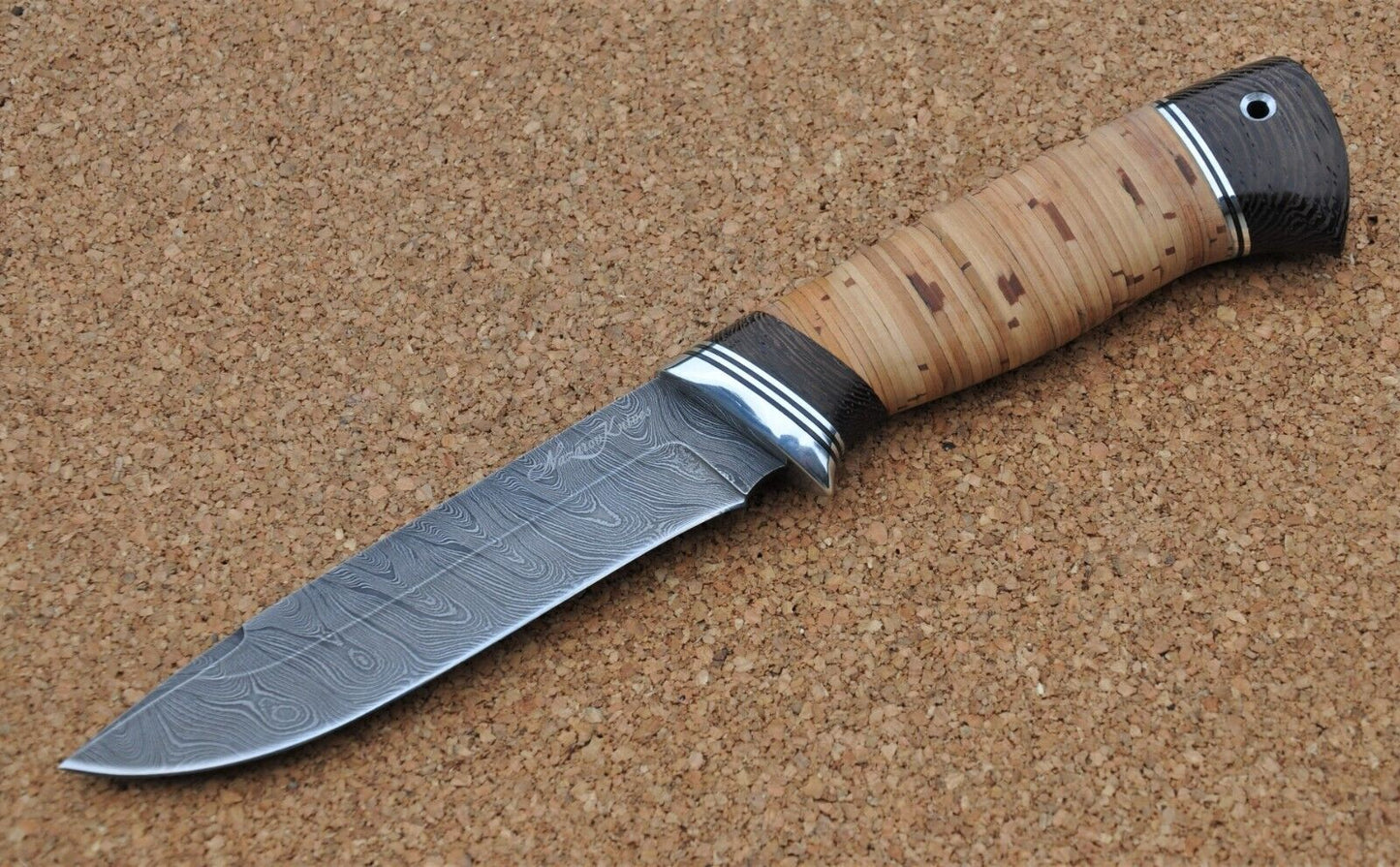 Damast Damaszener Stahl Outdoor Messer Nazarov Knives Handarbeit HRC62 Сокол
