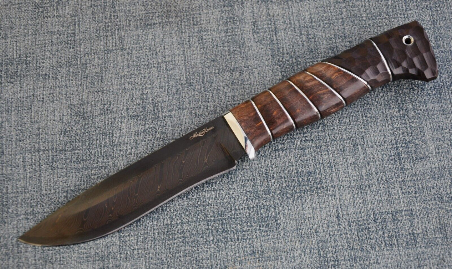 Nazarov Knives Russland Mosaik Damast Stahl Outdoor JagdMesser Handarbeit HRC62