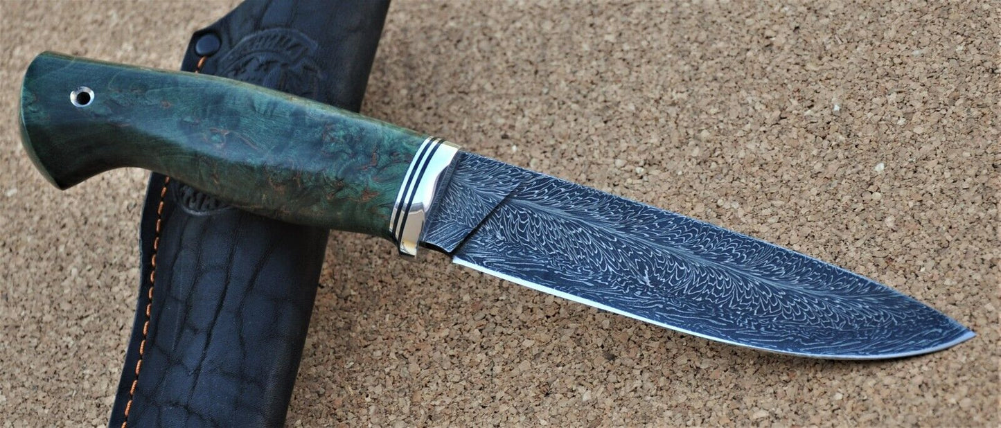 Nazarov Knives Russland Mosaik Damast Stahl Outdoor JagdMesser Handarbeit HRC62