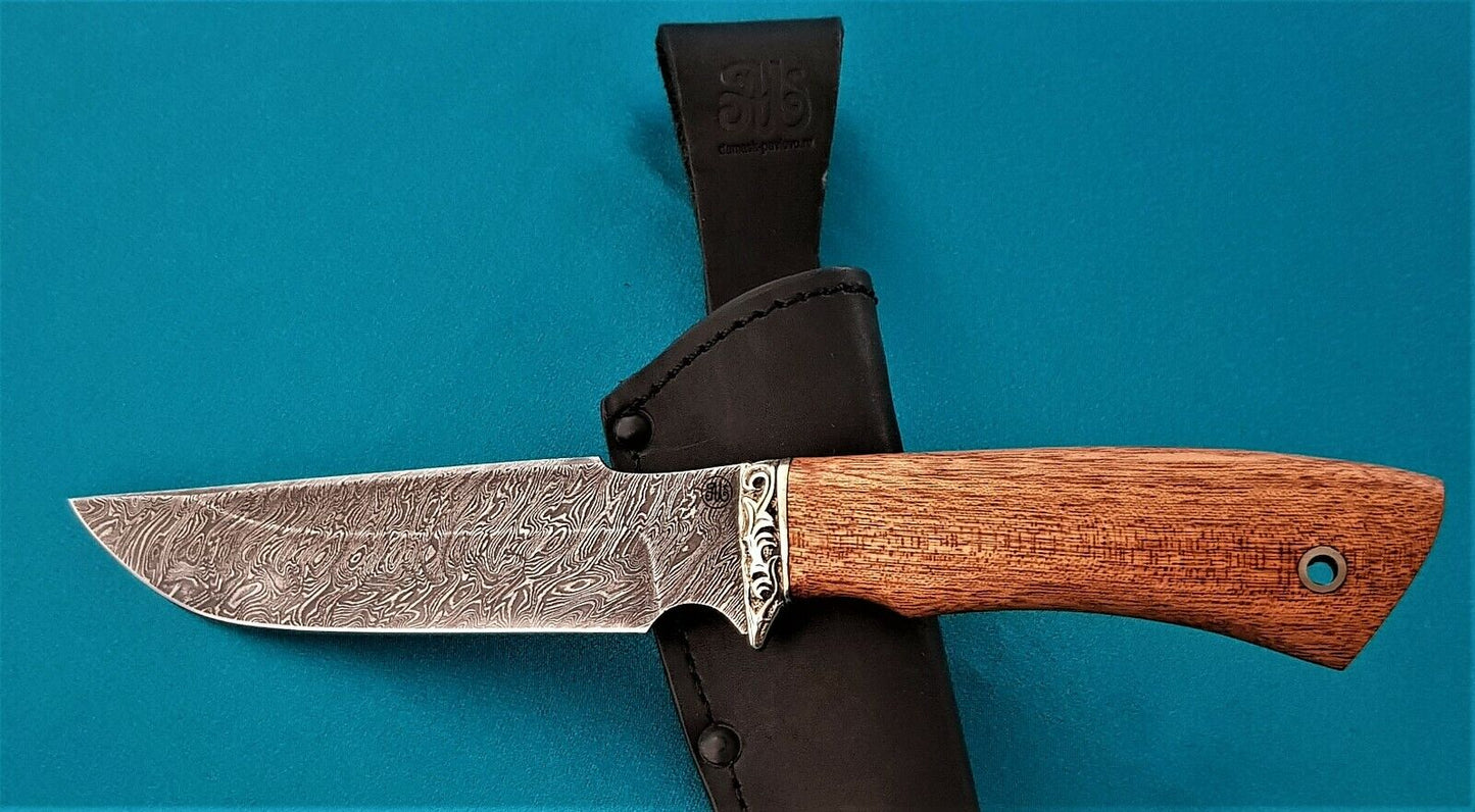 Damast Stahl Outdoor Jagd Messer HRC 62 Handarbeit A.Maruschin Russland Гарсон