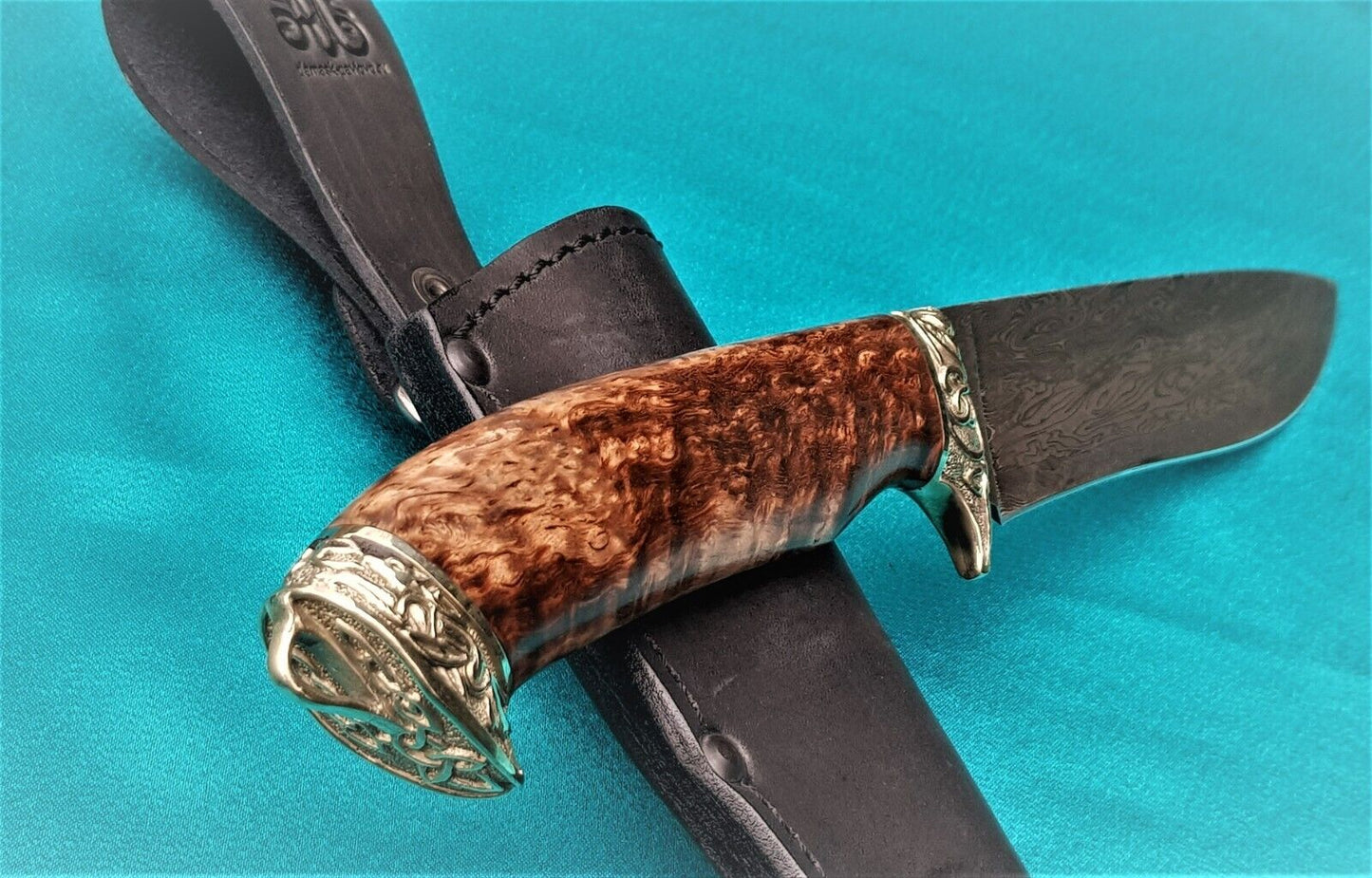 Outdoor JagdMesser Damast Stahl A.Maruschin Russland HRC62 Handarbeit Шершень