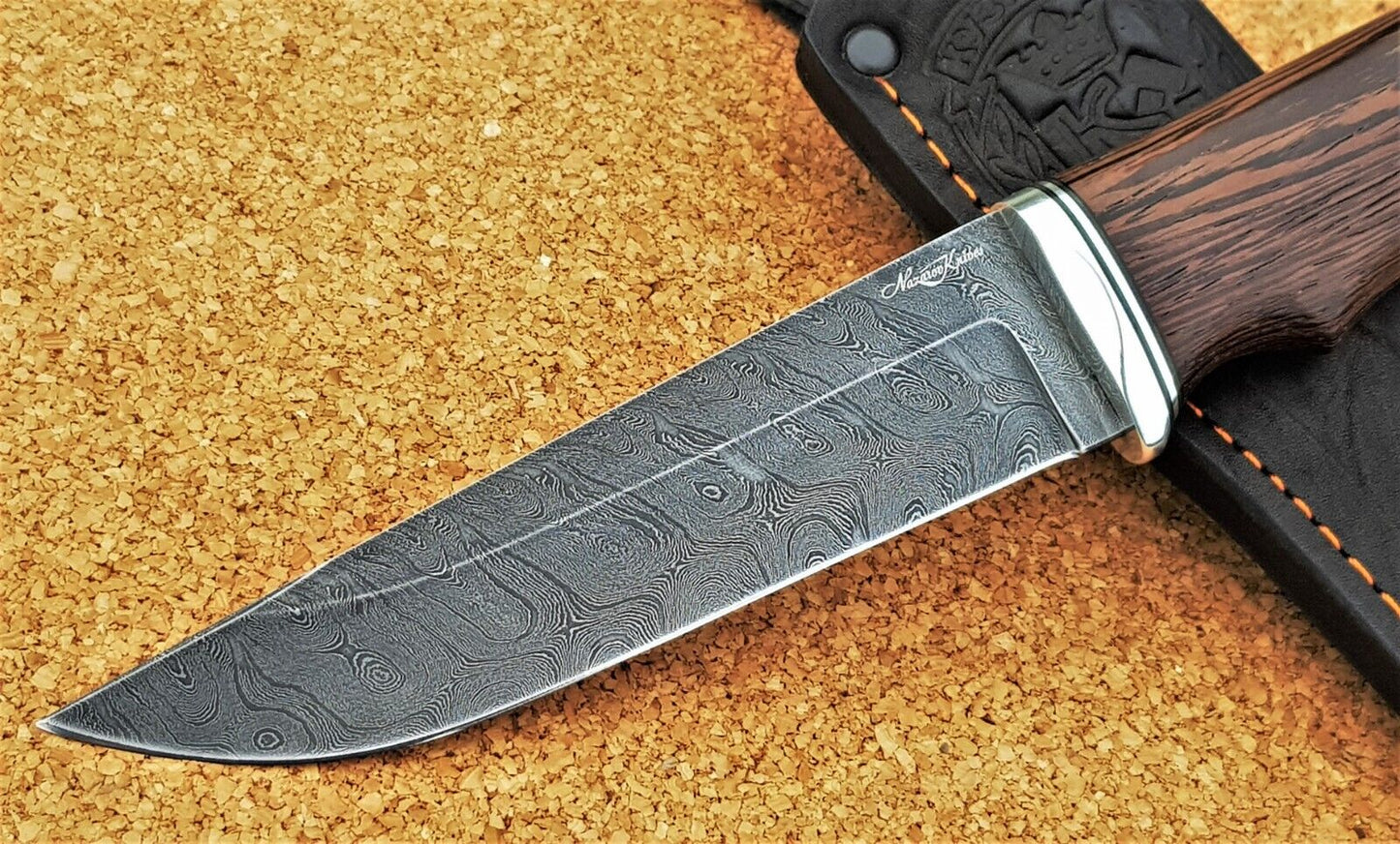 Damast Outdoor Jagd Messer Nazarov Knives Russland Handarbeit HRC 62 Бизон