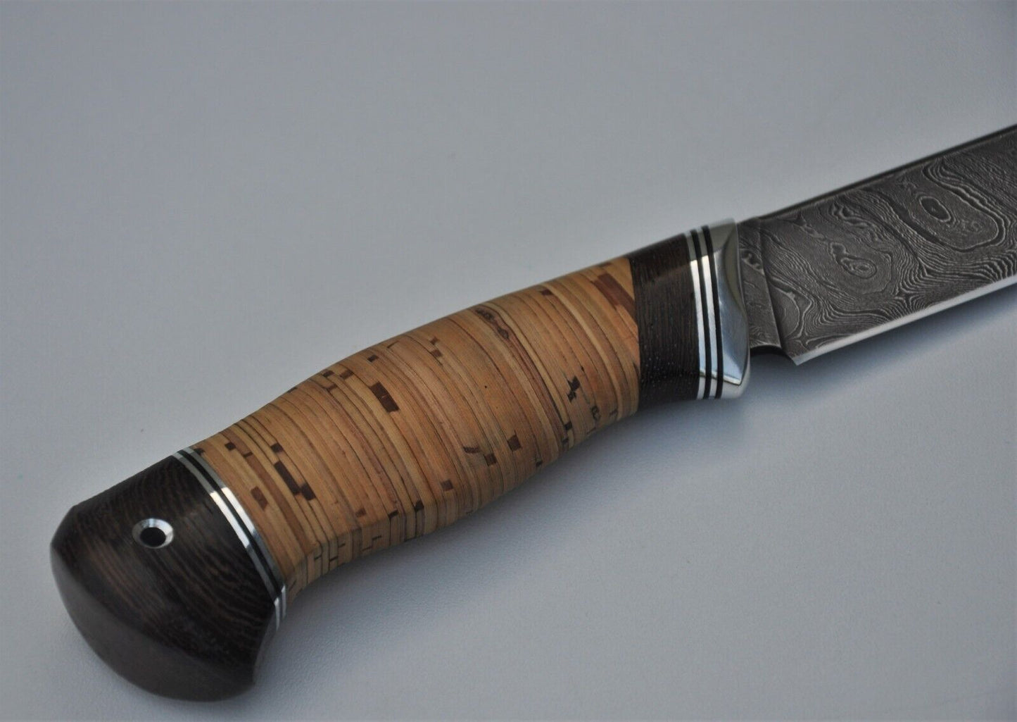 Damast Damaszener Stahl OutdoorMesser Nazarov Knives Handarbeit HRC62 Ирбис