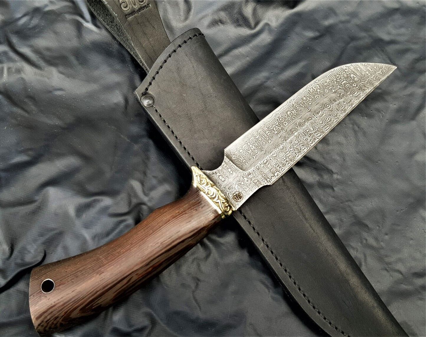 Damast stah Outdoor Jagd Messer Russland A.Maruschin HRC 62 Handarbeit Гарсон