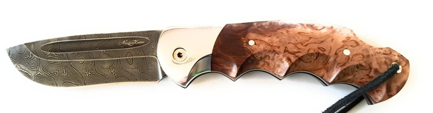 Damast Stahl Outdoor Klappmesser Handarbeit Nazarov Knives Russland HRC62 Орёл