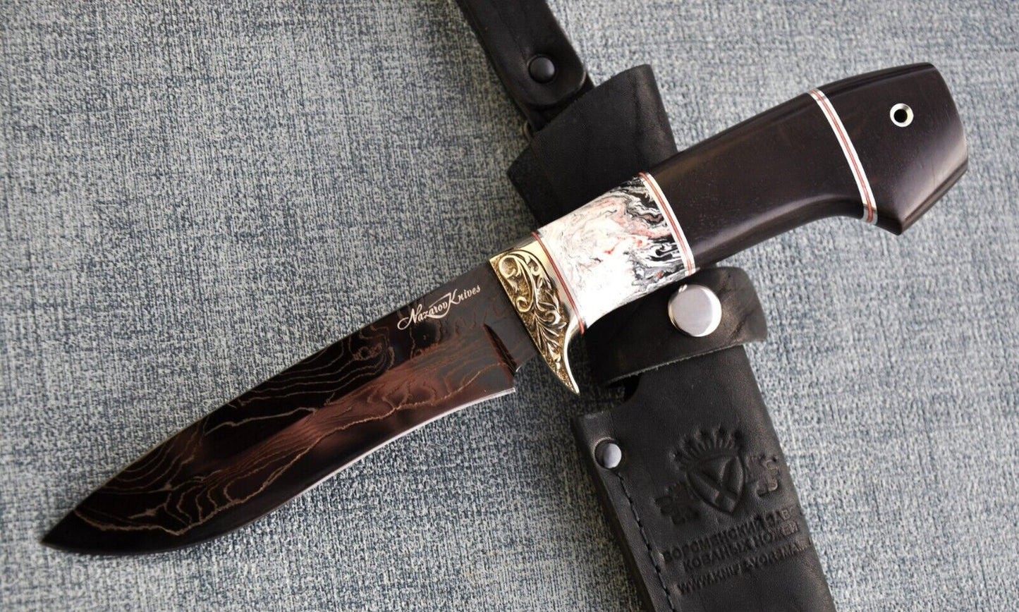 Nazarov Knives Russland laminated Damast Stahl Outdoor Messer Handarbeit HRC62