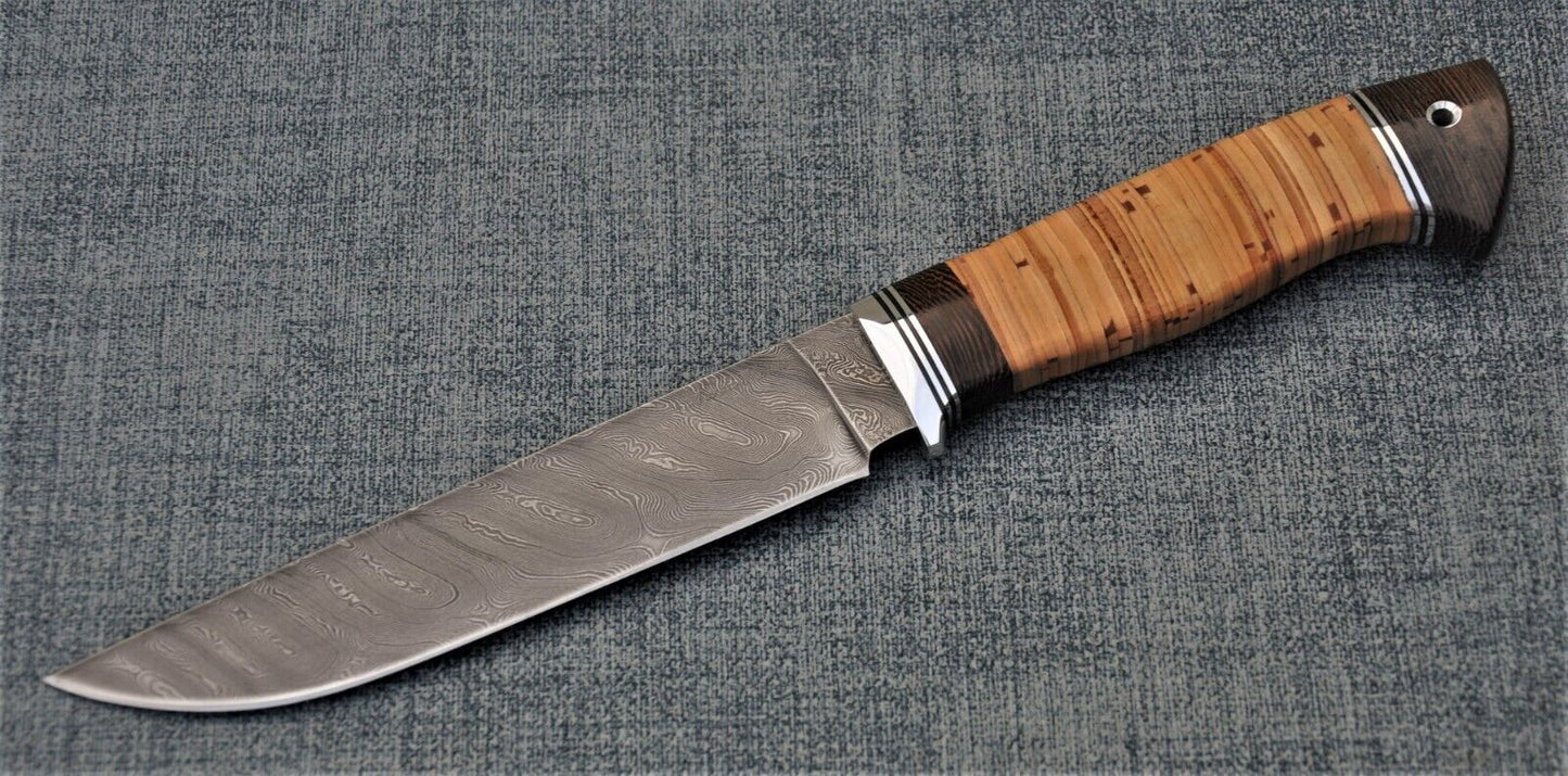 Damast Damaszener Stahl OutdoorMesser Nazarov Knives Handarbeit HRC62 Засапожн