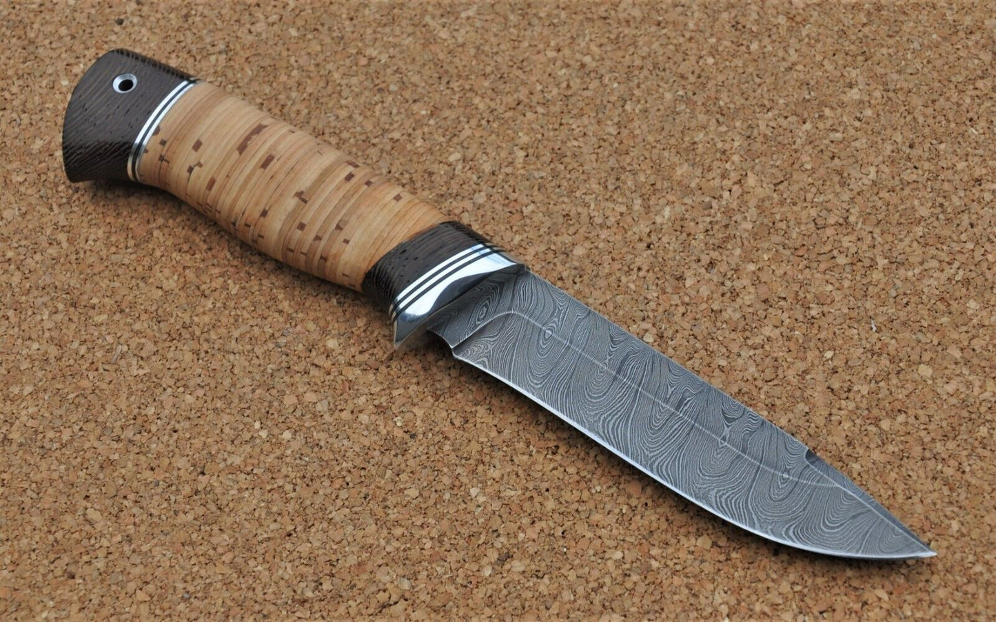 Damast Damaszener Stahl Outdoor Messer Nazarov Knives Handarbeit HRC62 Сокол