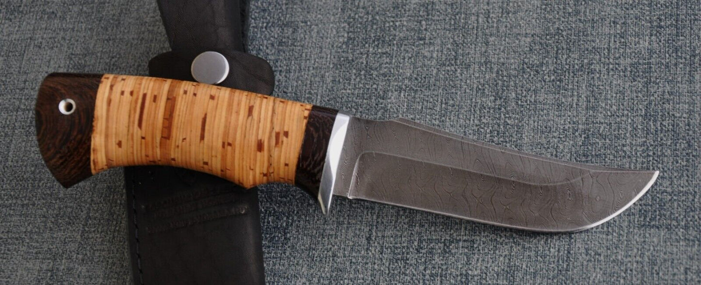 Damast Outdoor Jagd Messer Nazarov Knives Russland Handarbeit HRC 62