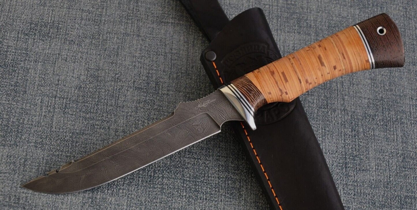 Damaszener Stahl Outdoor Jagd Damast Messer Nazarov Knives Handarbeit HRC62