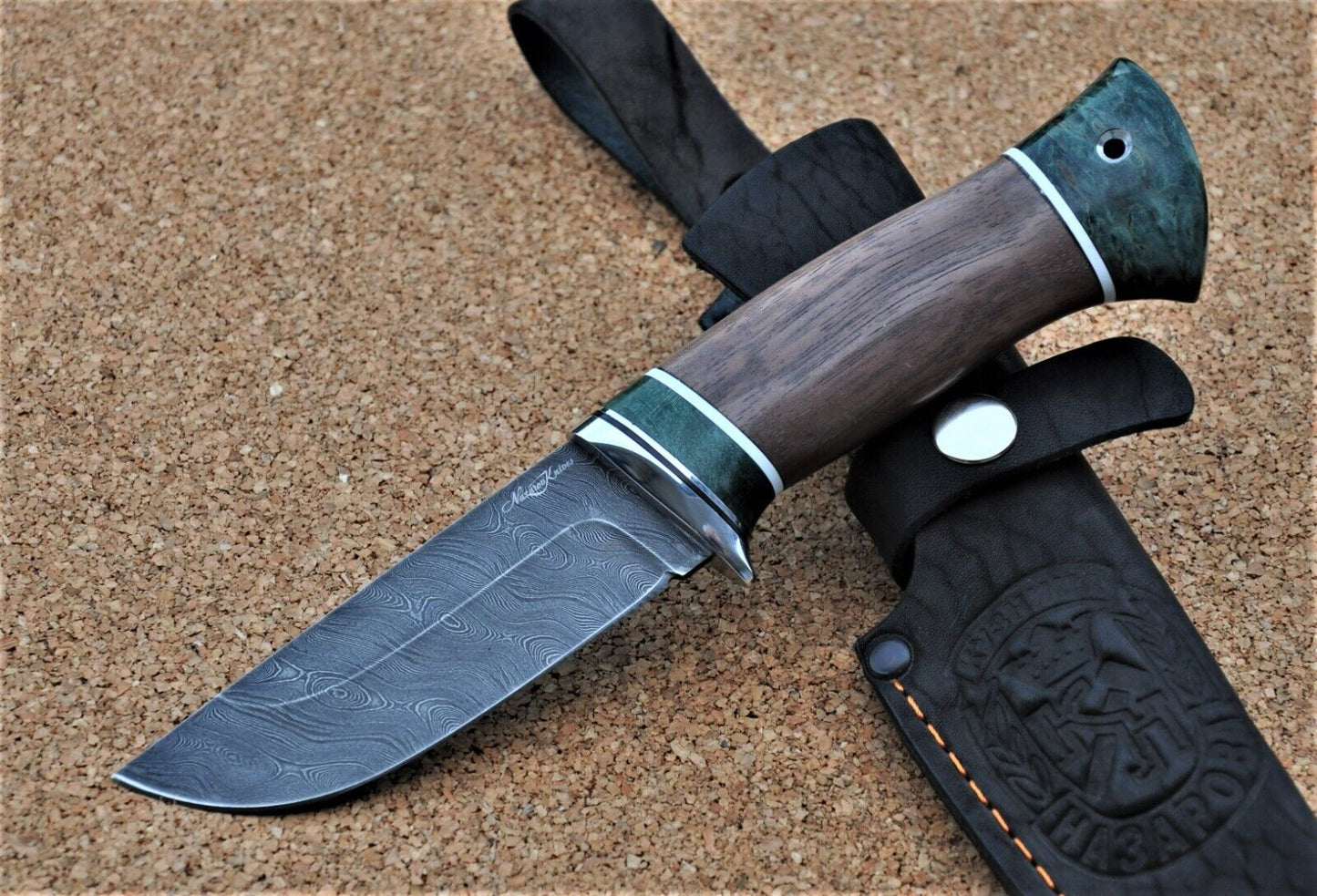 Damaszener Stahl Outdoor Jagd Damast Messer Nazarov Knives Handarbeit HRC62