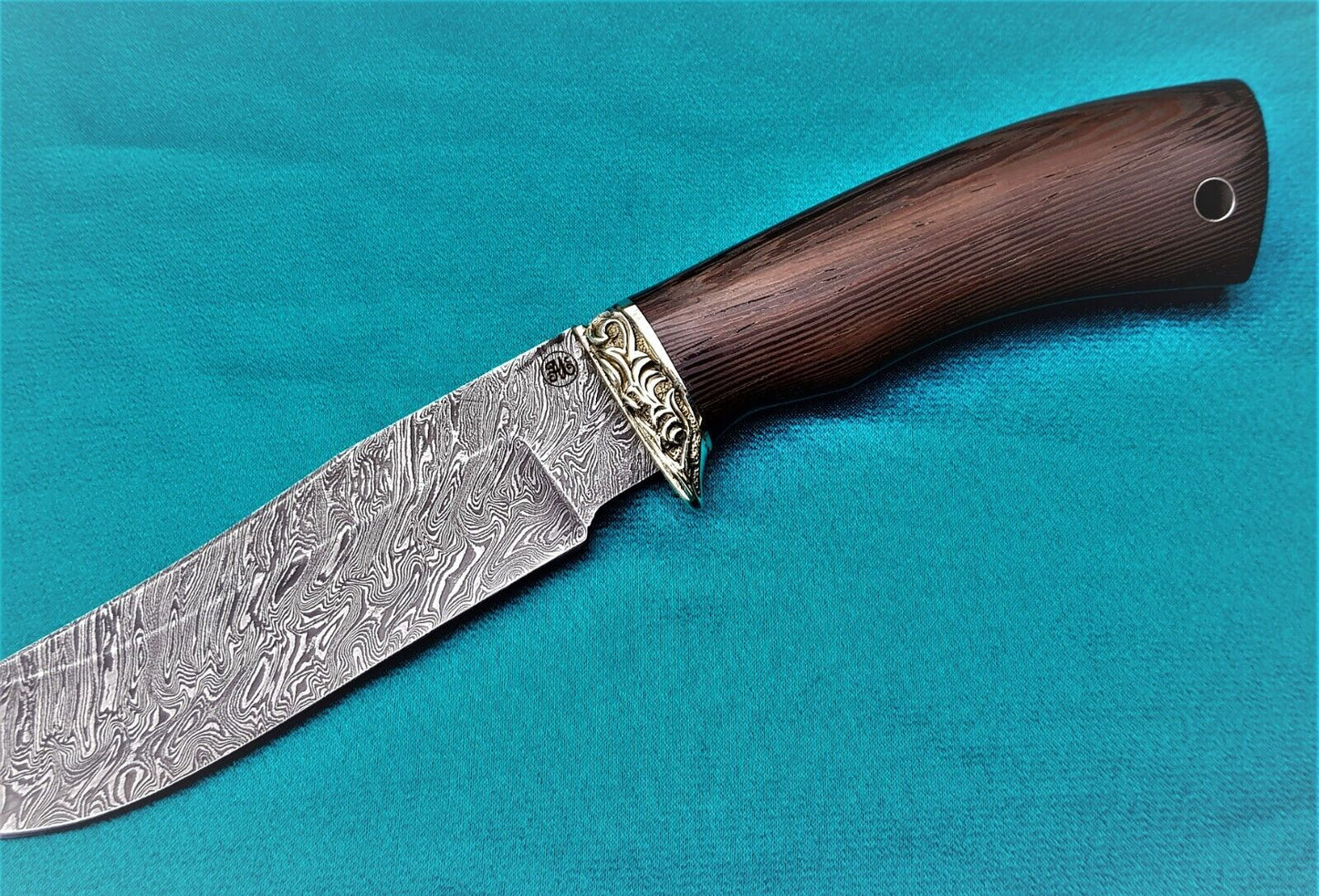 Outdoor Jagd Messer Damast Stahl Russland A.Maruschin HRC 62 Handarbeit Куница