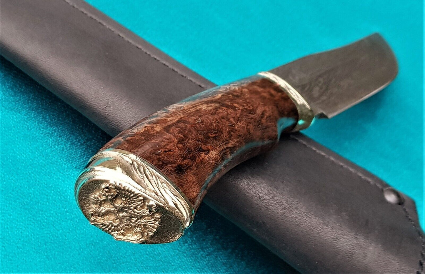 Outdoor JagdMesser Damast Stahl A.Maruschin Russland HRC62 Handarbeit Куница