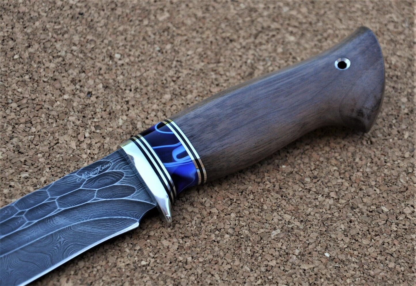 Damaszener Stahl Outdoor Jagd Damast Messer Nazarov Knives Handarbeit HRC62