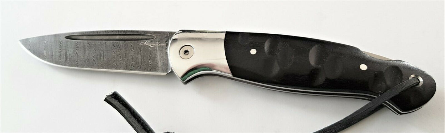 Nazarov Knives Russland Damast Stahl Outdoor Сова Klappmesser Handarbeit HRC62