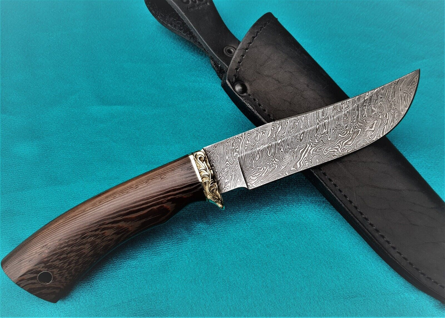 Outdoor Jagd Messer Damast Stahl Russland A.Maruschin HRC 62 Handarbeit Куница