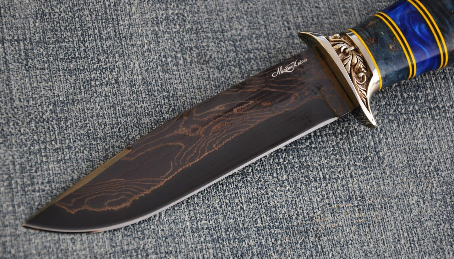 Nazarov Knives Russland laminated Damast Stahl Outdoor Messer Handarbeit HRC62